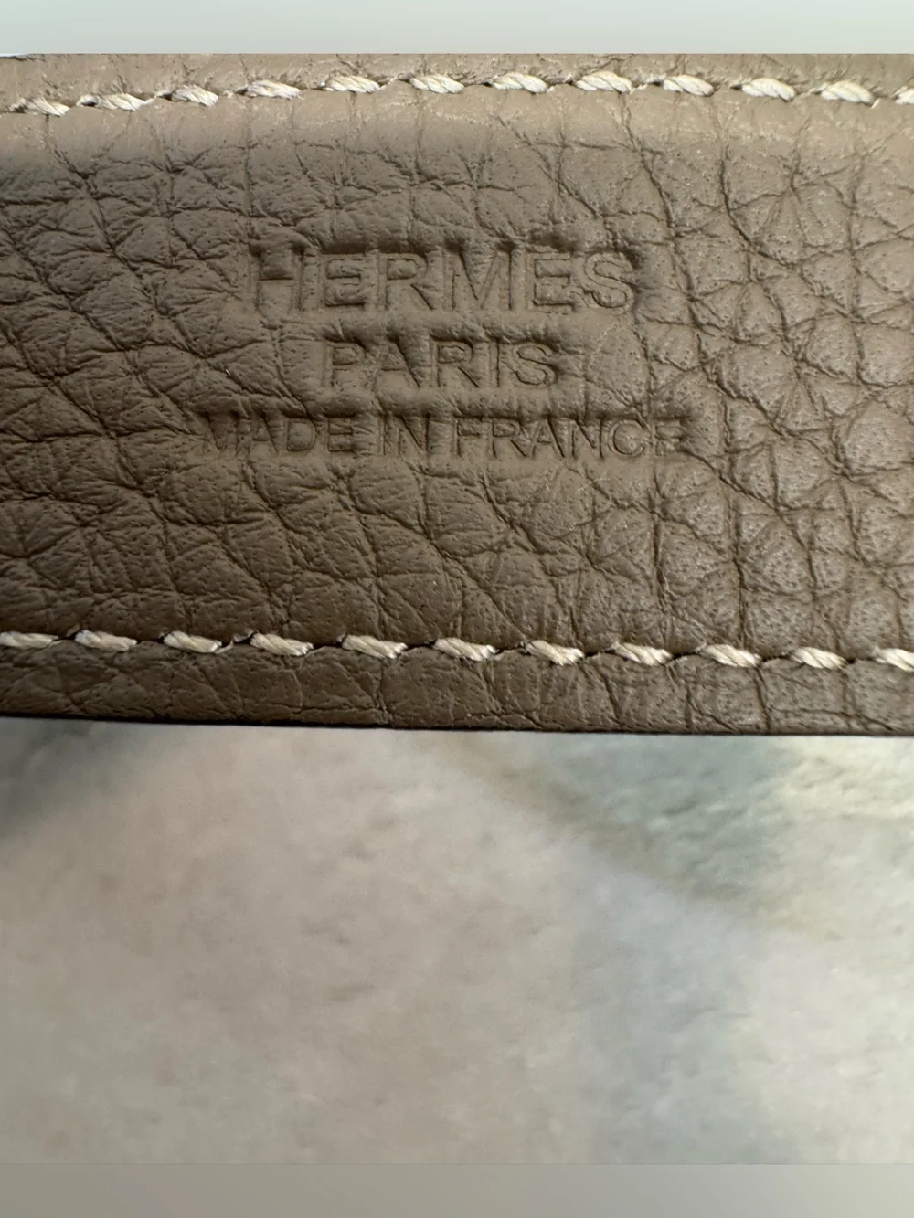 Rare Hermès Circuit Double Tour Belt in Étoupe Togo Leather 90 cm